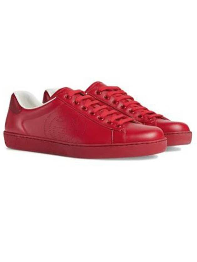 Gucci Ace Interlocking G Low Top Sneakers Hibiscus Red