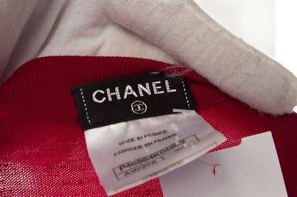 Chanel Scarlet Knit Long Sleeve Dress SZ 38