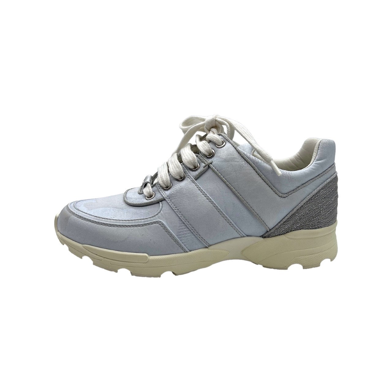 Chanel CC Low-Top Sneakers Sky Blue Sz 37