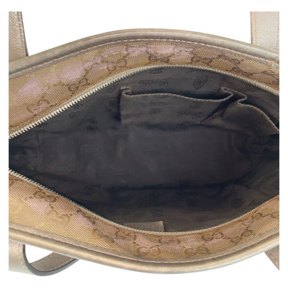 Gucci Bronze Metallic Brown GG Imprime Tote Bag