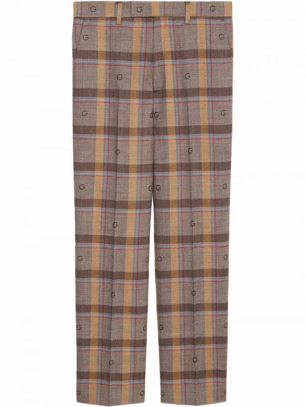 Gucci Check Wool Straight Pants