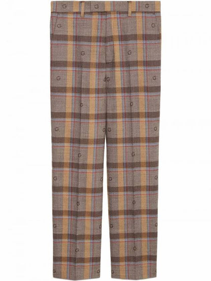 Gucci Check Wool Straight Pants