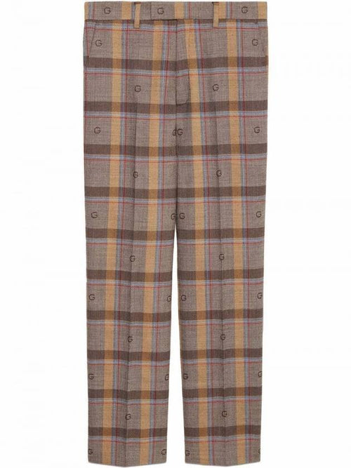 Gucci Check Wool Straight Pants