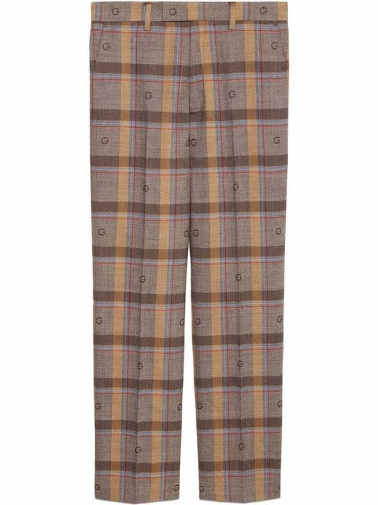 Gucci Check Wool Straight Pants