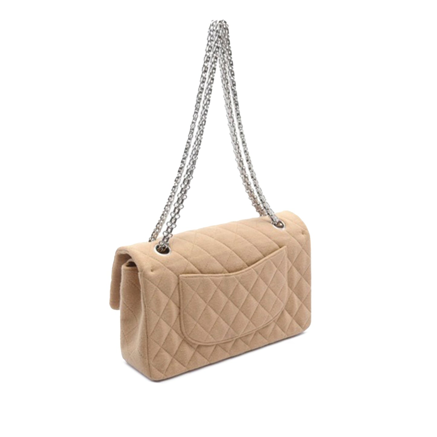 Brown Chanel Medium Classic Jersey Double Flap Shoulder Bag