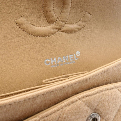 Brown Chanel Medium Classic Jersey Double Flap Shoulder Bag