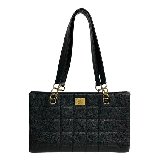 Chanel CC Caviar Chocolate Bar Shoulder Bag  Leather Tote Bag