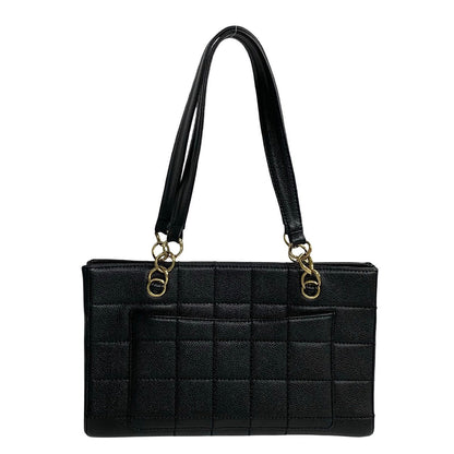 Chanel CC Caviar Chocolate Bar Shoulder Bag  Leather Tote Bag