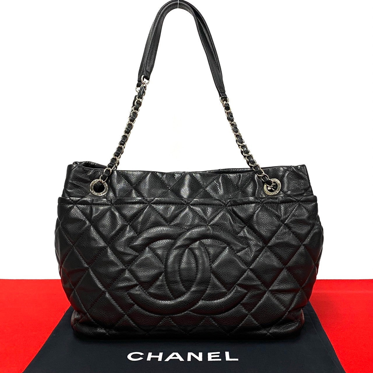Chanel CC Caviar Chain Tote Bag  Leather Tote Bag
