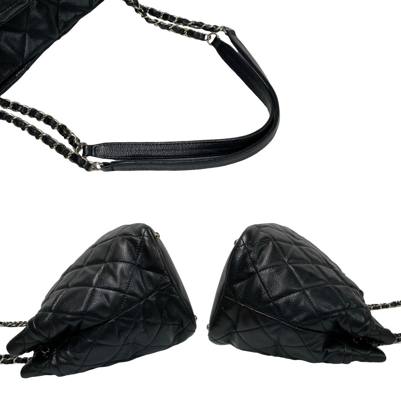 Chanel CC Caviar Chain Tote Bag  Leather Tote Bag