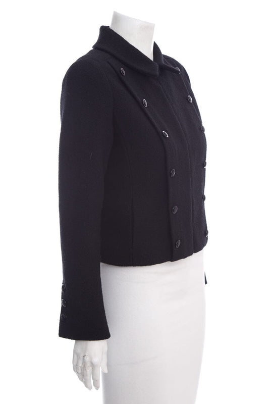 Chanel Black Double Breasted Jacket SZ 38