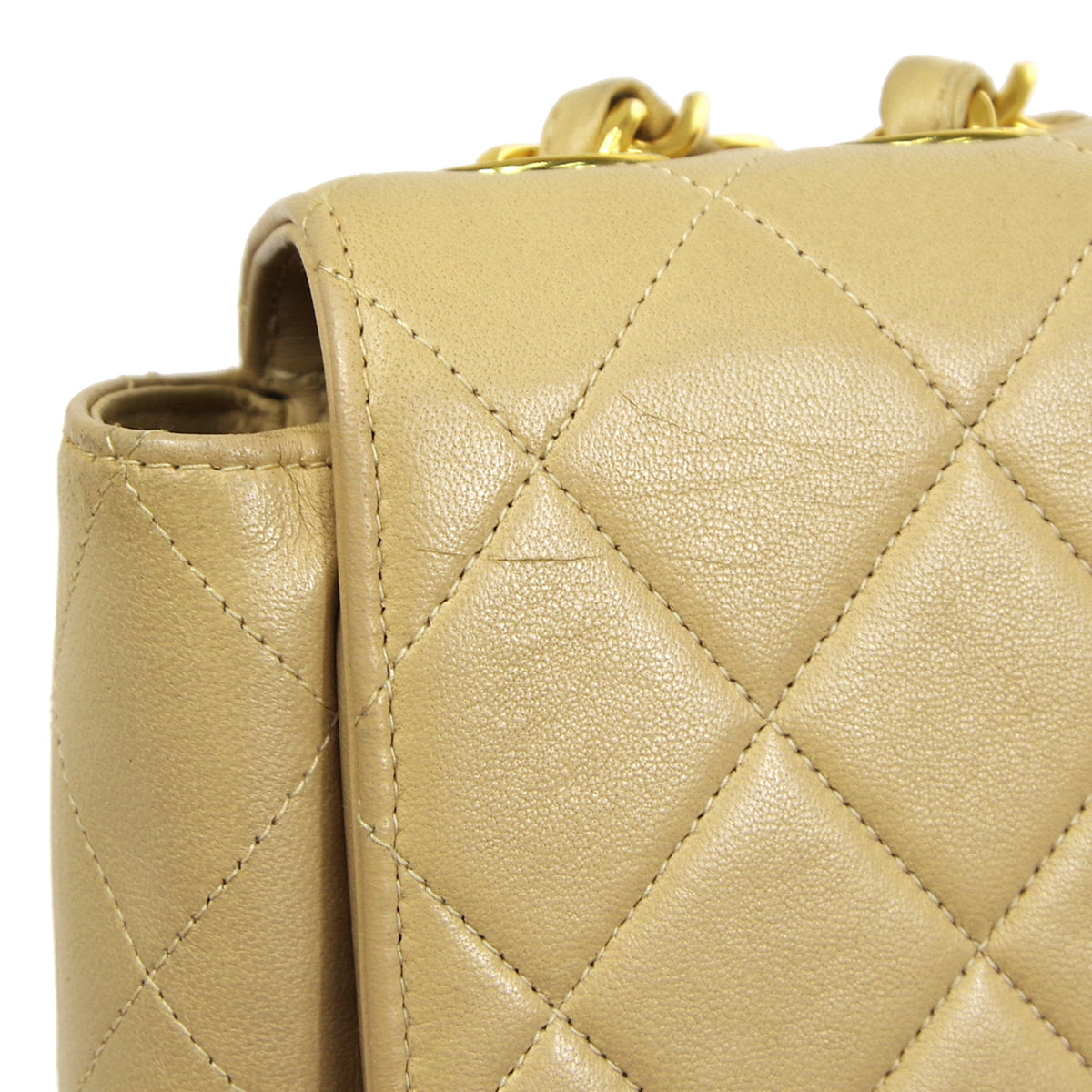 CHANEL 1994-1996 Beige Lambskin Classic Flap Jumbo