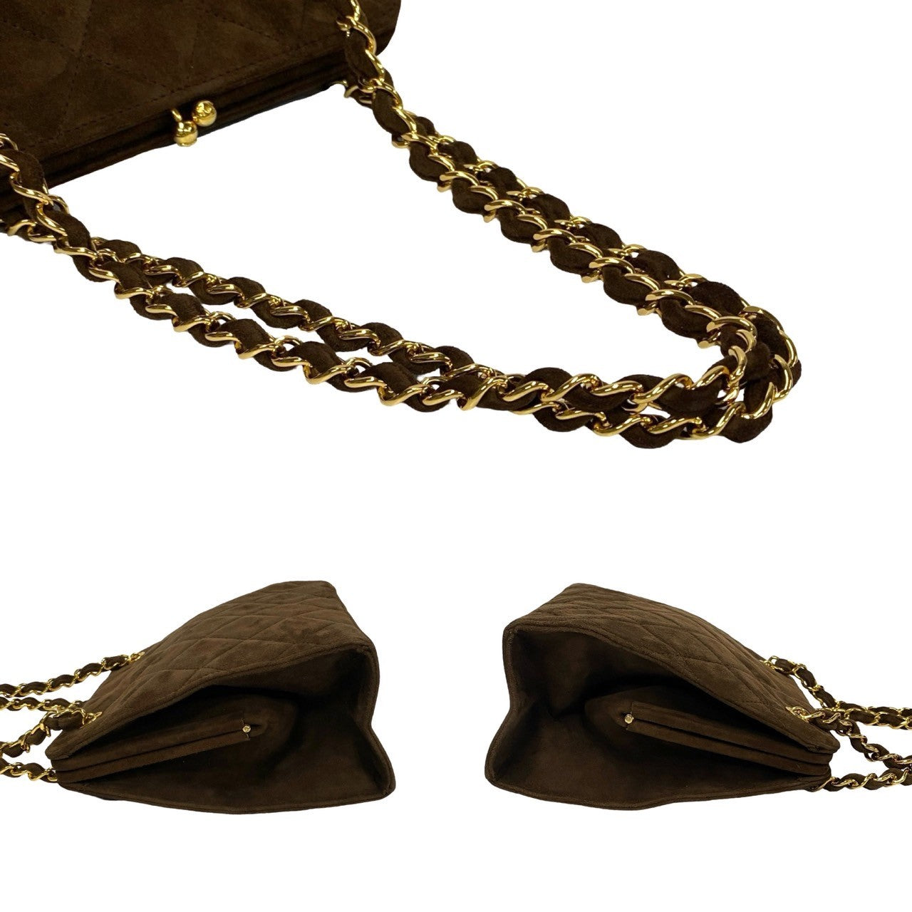 Chanel Suede Matelasse Shoulder Bag Suede Handbag in Great Condition