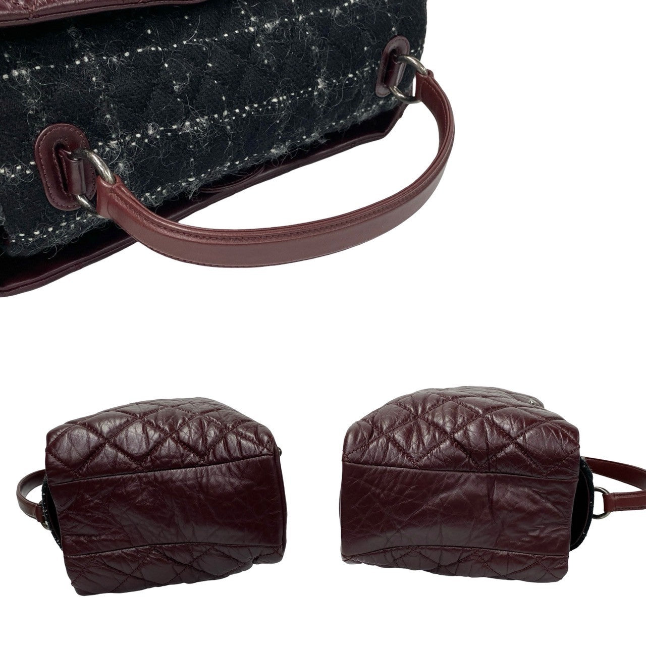 Chanel Tweed Portobello Top Handle Bag Canvas Crossbody Bag in Great Condition