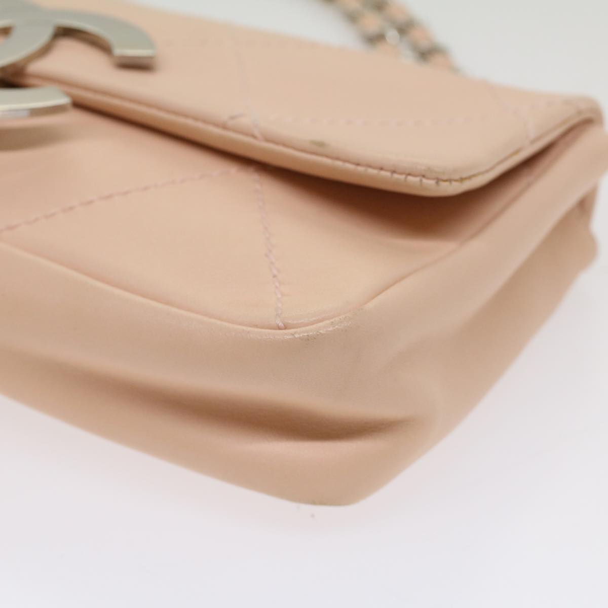 CHANEL Matelasse Chain Shoulder Bag Leather Pink CC 53097