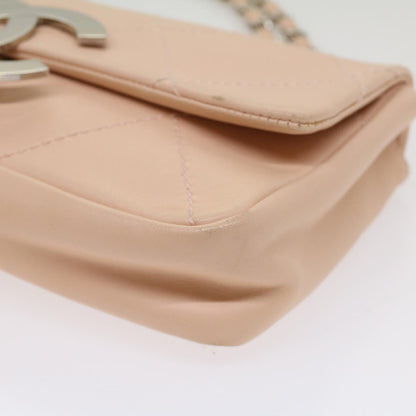 CHANEL Matelasse Chain Shoulder Bag Leather Pink CC 53097