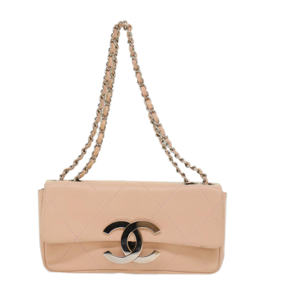 CHANEL Matelasse Chain Shoulder Bag Leather Pink CC 53097