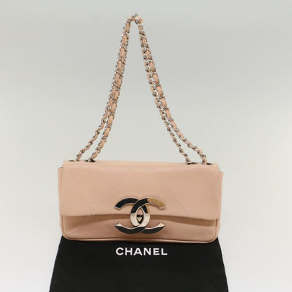 CHANEL Matelasse Chain Shoulder Bag Leather Pink CC 53097