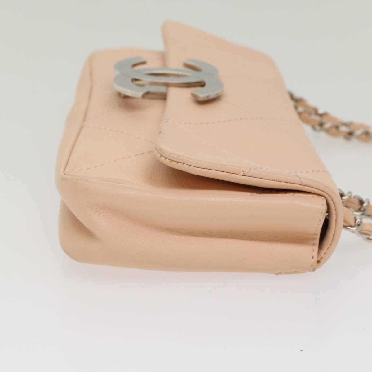 CHANEL Matelasse Chain Shoulder Bag Leather Pink CC 53097