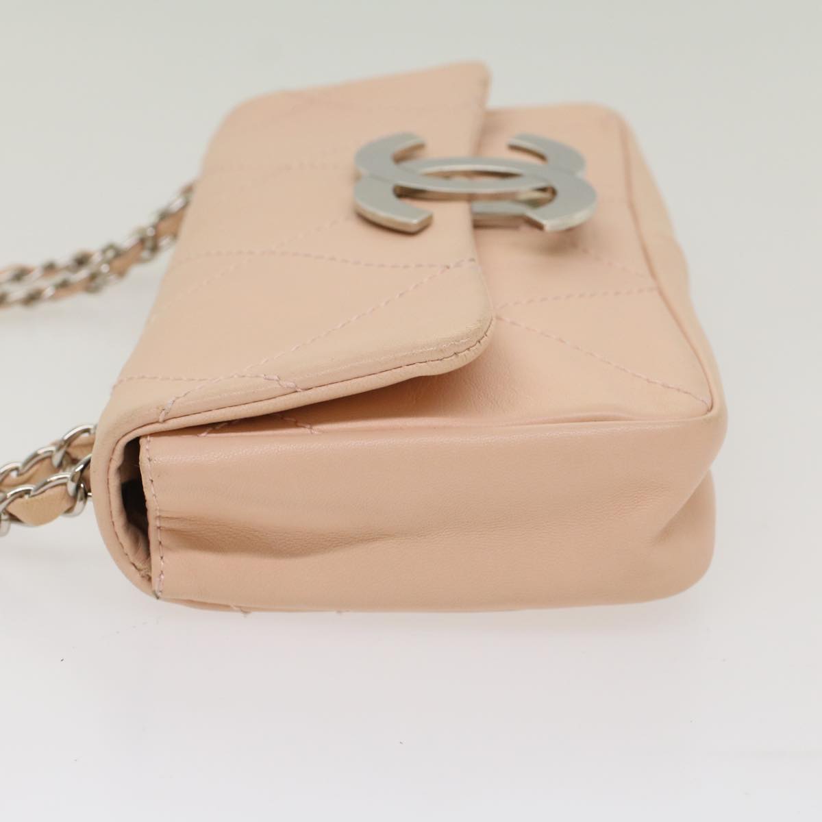 CHANEL Matelasse Chain Shoulder Bag Leather Pink CC 53097