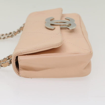 CHANEL Matelasse Chain Shoulder Bag Leather Pink CC 53097