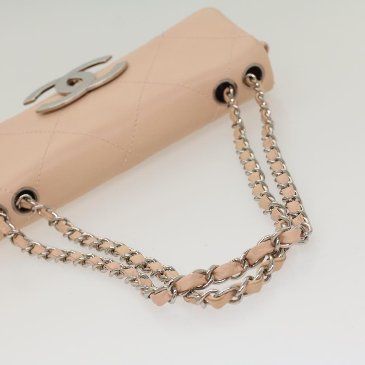 CHANEL Matelasse Chain Shoulder Bag Leather Pink CC 53097