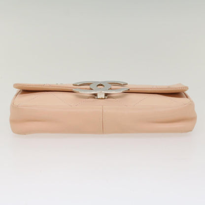 CHANEL Matelasse Chain Shoulder Bag Leather Pink CC 53097