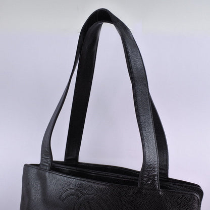 Chanel Black Caviar Skin Tote Shoulder Bag Leather Shoulder Bag 61868** in New Condition