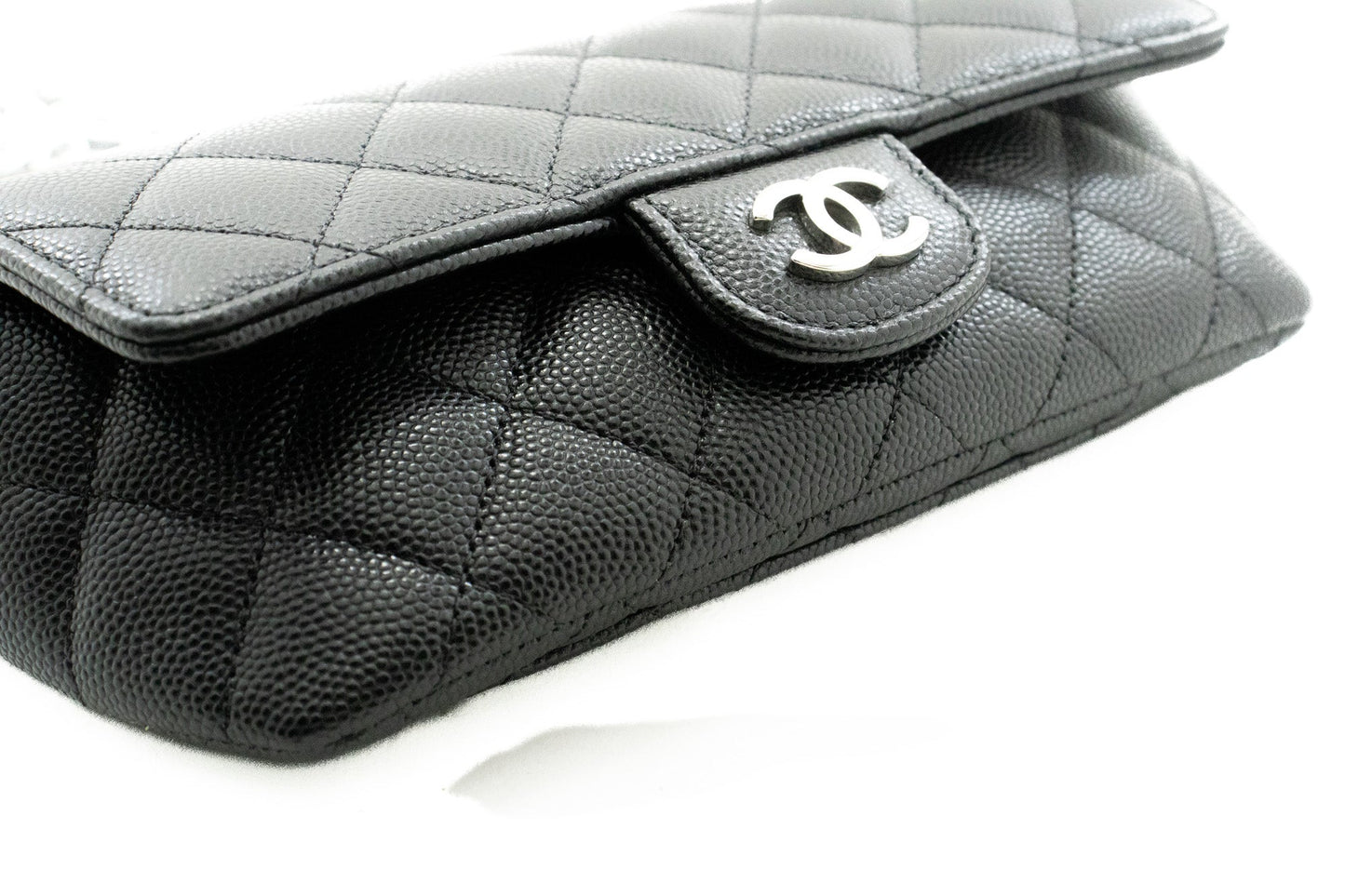 CHANEL Flap Phone Holder With Chain Bag Black Crossbody Clutch j99