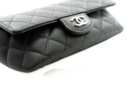 CHANEL Flap Phone Holder With Chain Bag Black Crossbody Clutch j99