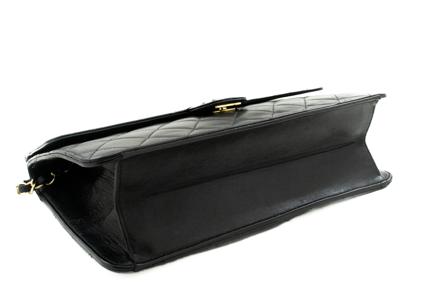 CHANEL Chain Shoulder Bag Clutch Black Quilted Flap Lambskin Purse k05