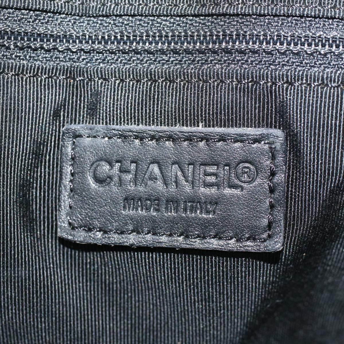 CHANEL Wild Stitch Hand Bag Leather Black CC 54178