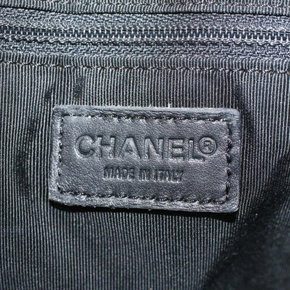 CHANEL Wild Stitch Hand Bag Leather Black CC 54178