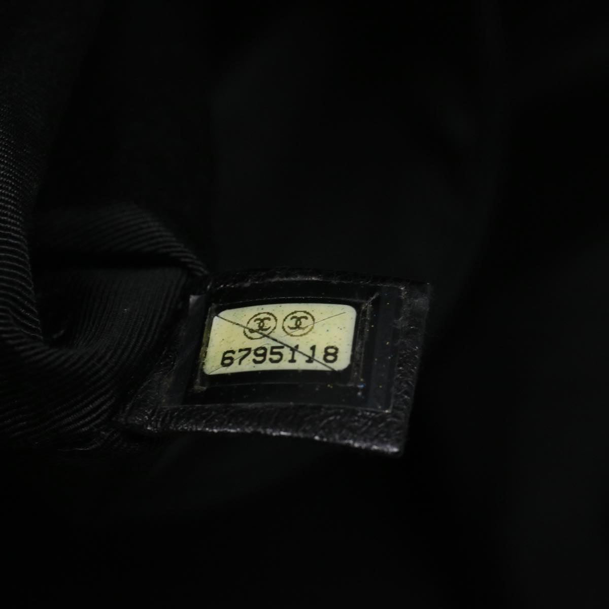 CHANEL Wild Stitch Hand Bag Leather Black CC 54178