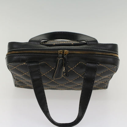 CHANEL Wild Stitch Hand Bag Leather Black CC 54178