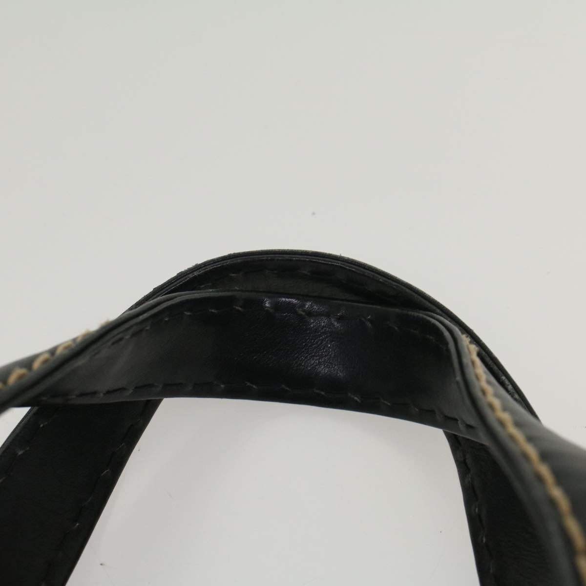 CHANEL Wild Stitch Hand Bag Leather Black CC 54178