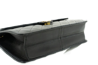 CHANEL Chain Shoulder Bag Clutch Black Quilted Flap Lambskin Purse k14