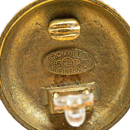 Gold Chanel Gold Plated CC Clip On Earrings