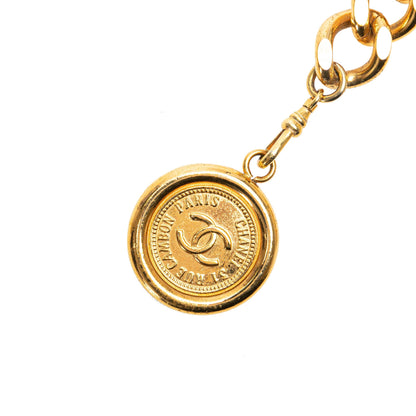 Gold Chanel Gold Plated Medallion Chain Belt