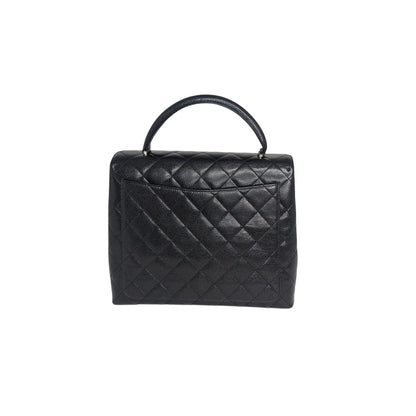 Chanel 90s Caviar Quilted Kelly Top Handle Bag