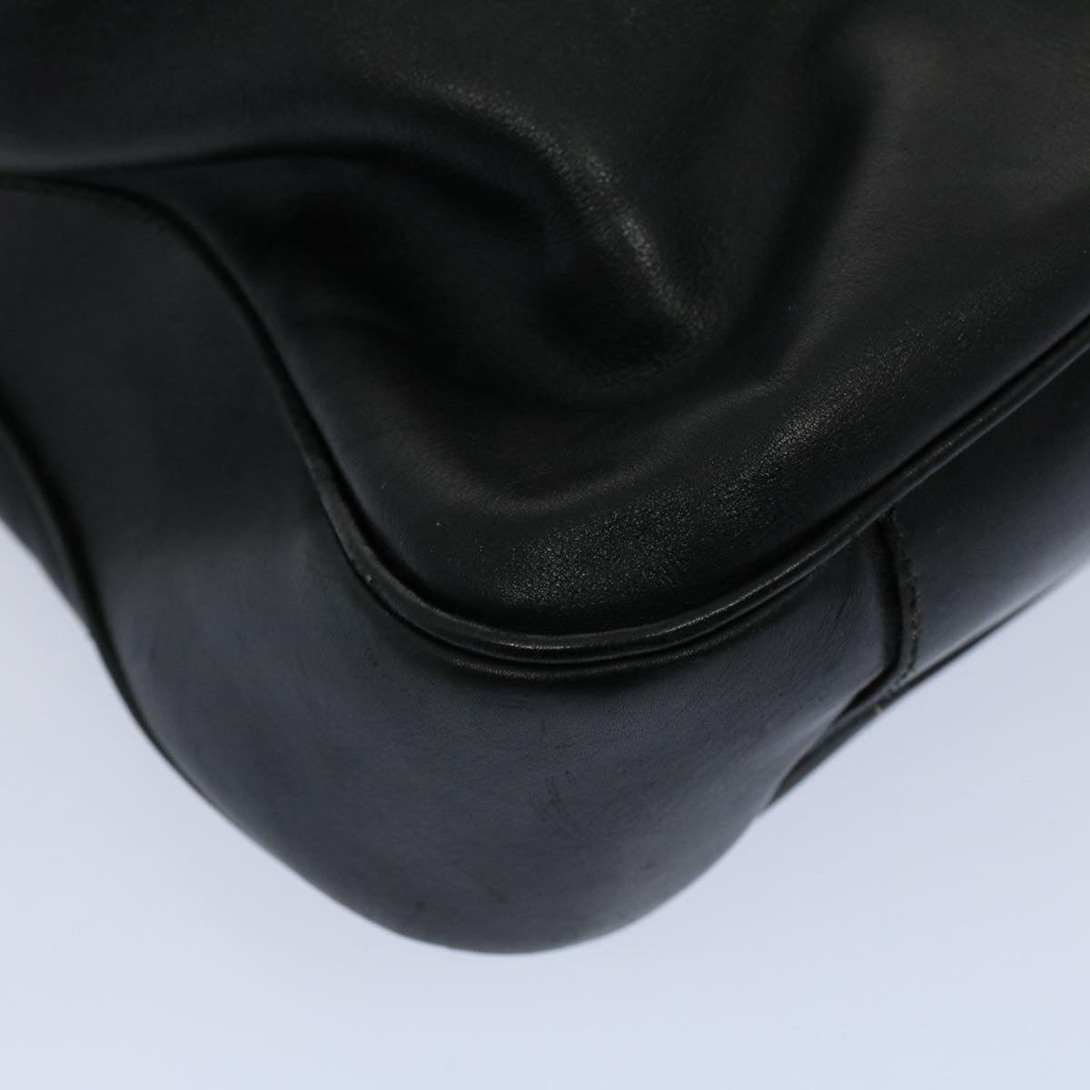 GUCCI Bamboo Shoulder Bag Leather 2way Black 001 2123 1633  56406