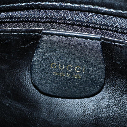 GUCCI Bamboo Shoulder Bag Leather 2way Black 001 2123 1633  56406