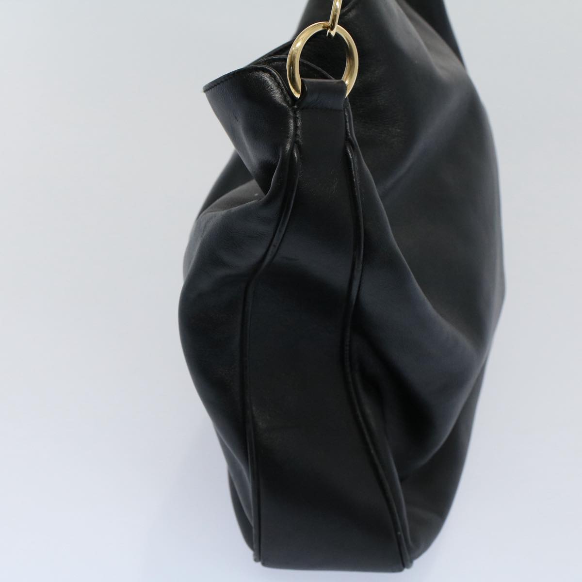 GUCCI Bamboo Shoulder Bag Leather 2way Black 001 2123 1633  56406