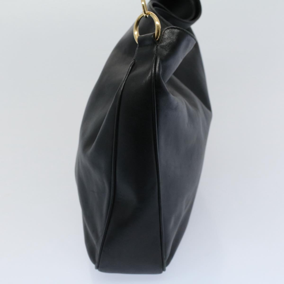 GUCCI Bamboo Shoulder Bag Leather 2way Black 001 2123 1633  56406