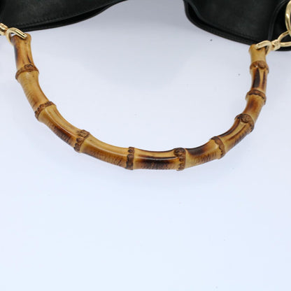 GUCCI Bamboo Shoulder Bag Leather 2way Black 001 2123 1633  56406