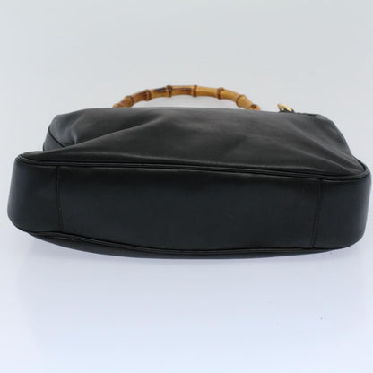GUCCI Bamboo Shoulder Bag Leather 2way Black 001 2123 1633  56406