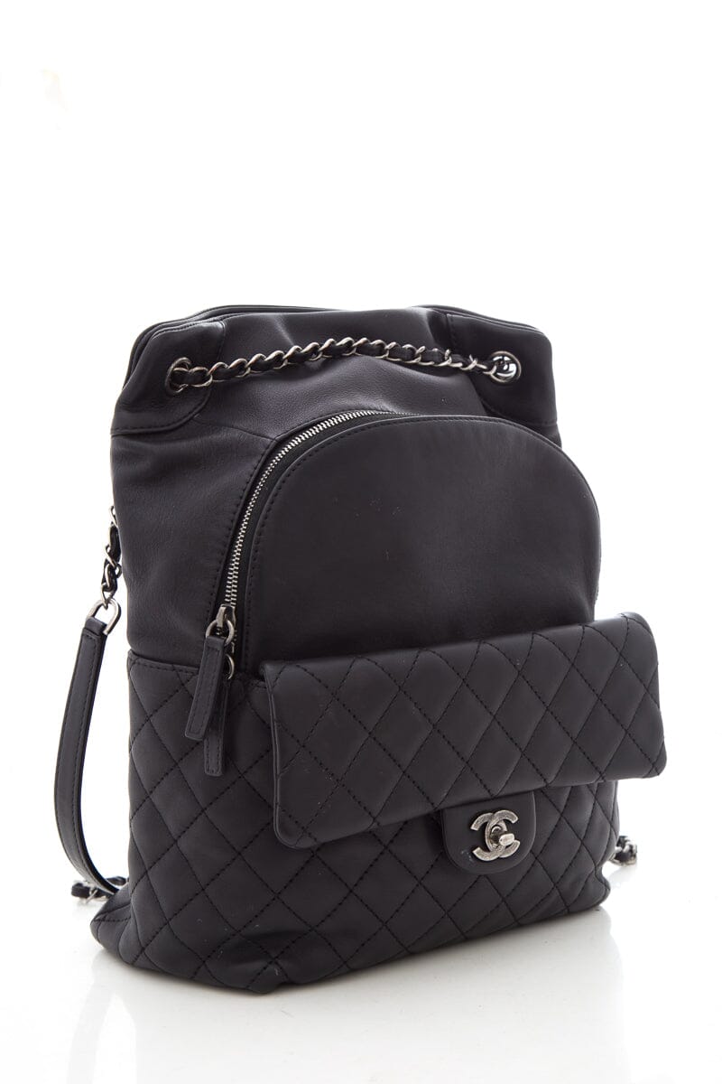 Chanel Black Lambskin CC Backpack