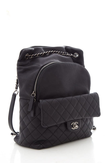 Chanel Black Lambskin CC Backpack