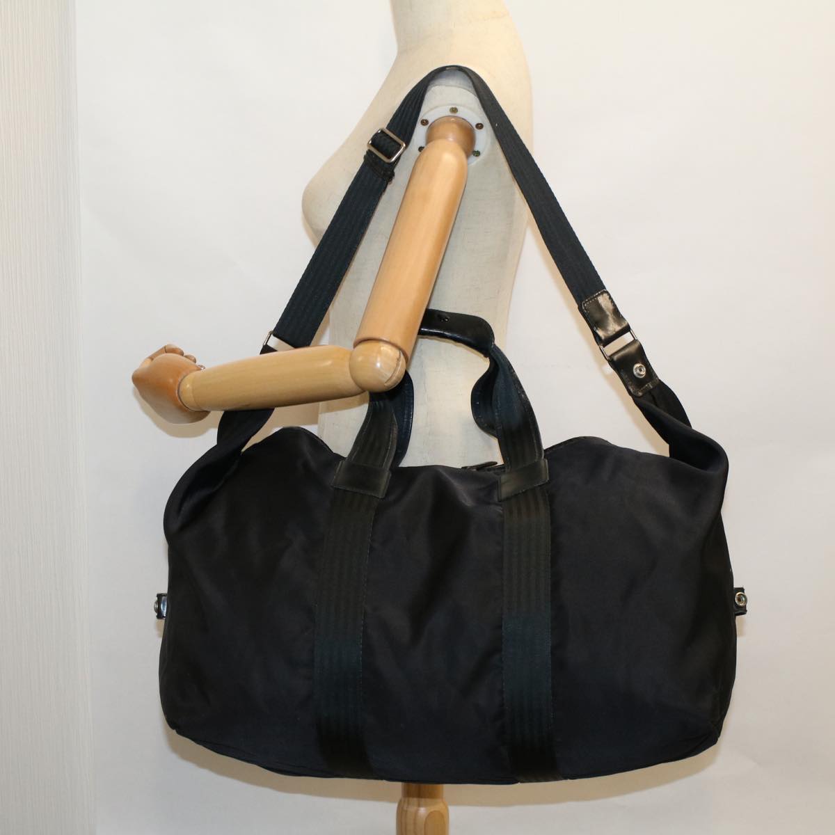 GUCCI Boston Bag Nylon 2way Black  56712