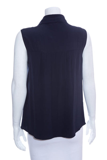 Chanel Midnight Silk Blouse SZ 40